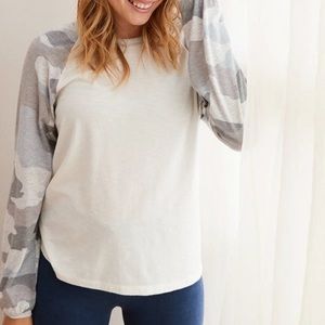 💙 Aerie Real Soft Baseball Top NWT 💙